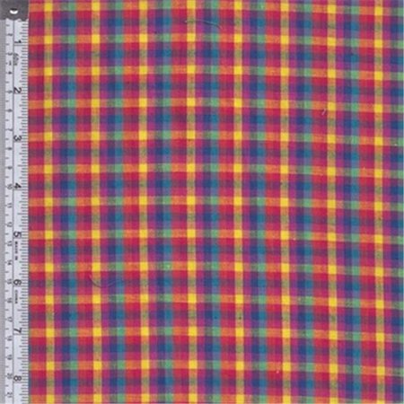 TEXTILE CREATIONS Textile Creations RW0134 Rustic Woven Fabric; Plaid Aqua; Orange And Fuchsia; 15 yd. RW0134